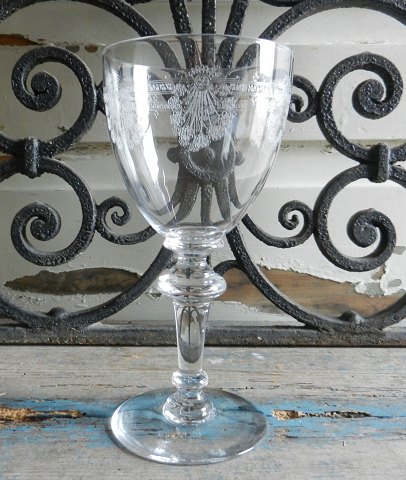 Pokal glas med ætset dekoration 20cm.