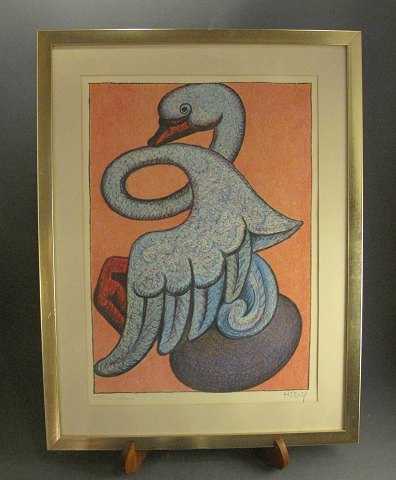 Heerup litografi, svanen nr 109/500