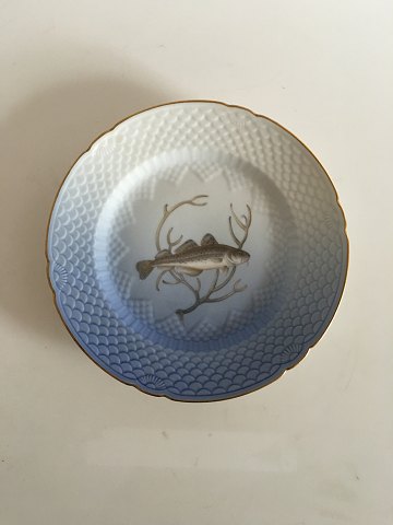 Rare Bing & Grondahl Seagull with Gold Fish Dinner Plate No 25 Cod