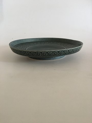 Bing & Grondahl Green Azur Round Flat Bowl (Kronjyden)