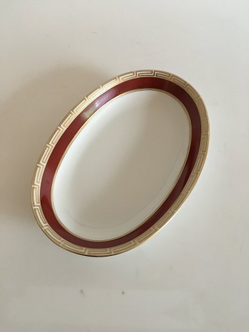 Bing & Grøndahl Wagner Oval Serveringsskål No 39. Vinrød og Guld Bord