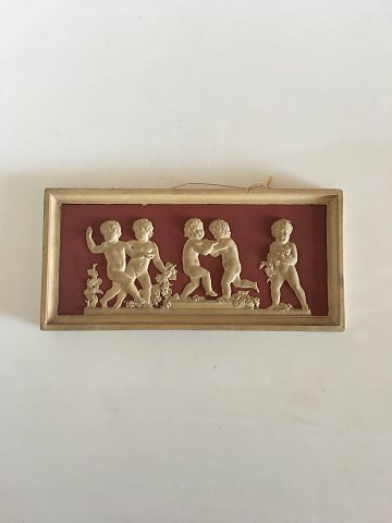 P. Ipsen Relief plate No 366 with Motif of Boys with Grapes