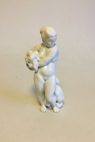 Bing & Grøndahl Blanc de Chine Figur af Stående kvinde med grøntsager No 4031