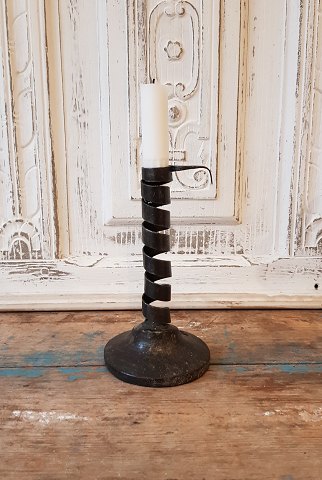 19th century French spiral candlestick on wooden foot