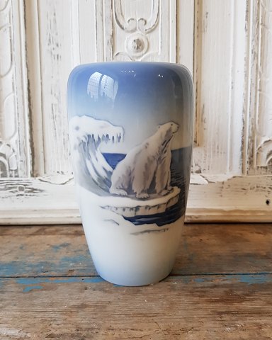 Royal Copenhagen vase decorated with polar bear no. 4352