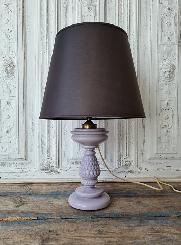 1800s lavender colored opaline lamp