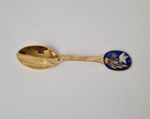 A.Michelsen Christmas spoon in gilded sterling silver and enamel from 1985