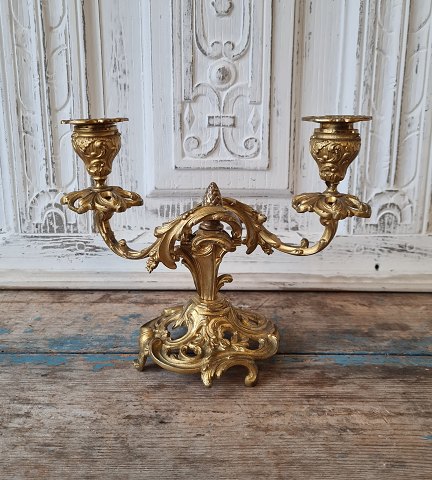 Gold plated bronze New Rococo candlestick