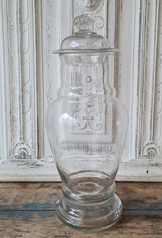 Stort smukt franskt bolcher glas 42 cm.