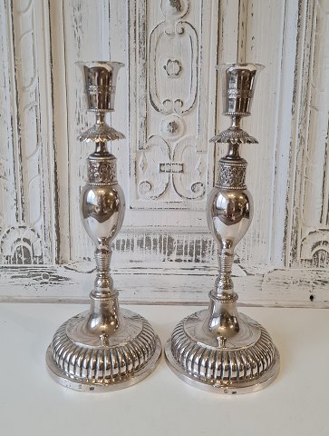Pair of German Empire candlesticks in silver by Christian Tormählen - Altona 
1822