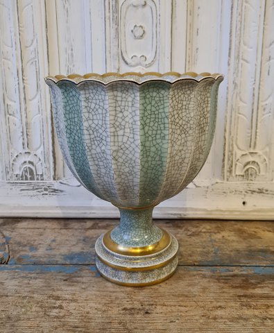 Royal Copenhagen Craquelé vase på fod no. 457/3138