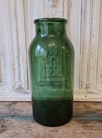 Green jam glass Aalborg glassware 1899. Height 38 cm.