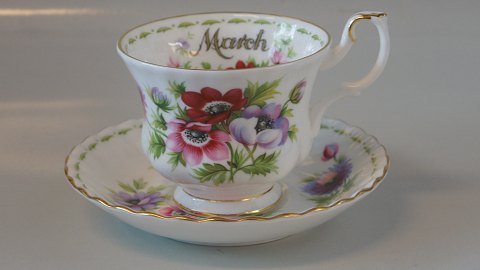 Coffee cup with saucer "March" Royal Albert Monthly
English Stel
Flower motif: Anemones  SOLD