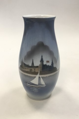 Bing & Grondahl Art Nouveau Vase with motif of Kronborg Castle No 1302/6247