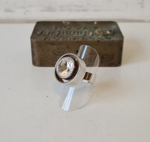 Vintage N.E.From silver ring with rock crystal