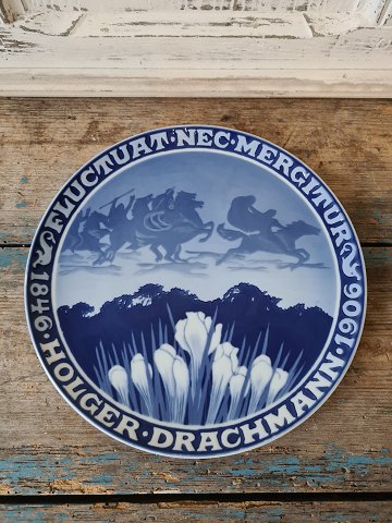 Porsgrund Norge Memorial plate from 1906, Holger Drachmann 1846-1906