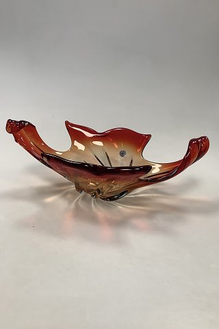 Large Red Murano Art Glass Bowl Italy