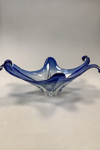 Large Blue Murano Art Glass Bowl Italy