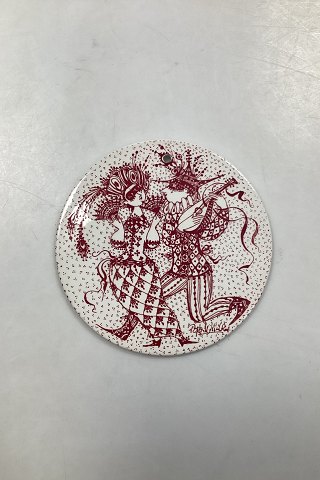 Bjørn Wiinblad: Red February plate from Nymølle - MASKERADE