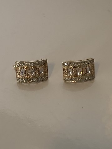 Earrings in #14 carat gold
Stamped 585
Goldsmith: unknown
Height 15.41 mm
Width 10.27 mm approx
