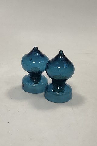 Bertil Vallien Boda Glass Blue Series Salt and Pepper Shaker