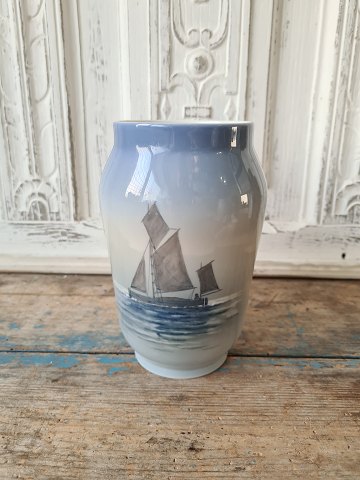 Royal Copenhagen vase decorated with ship no. 2730/108