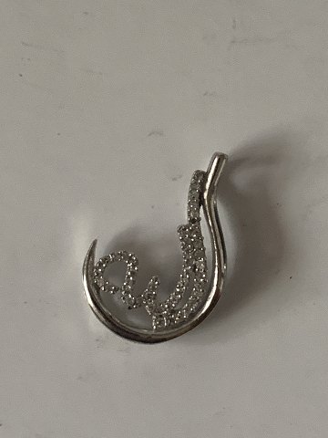 Pendant with zircons in Silver
Stamped 925s
Length approx. 2.4 cm
Wide approx. 1.5 cm