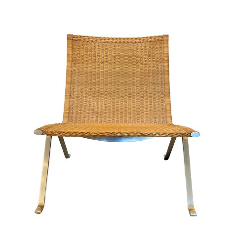 Poul Kjærholm; PK22 lounge chair in wicker, produced by Kold Christensen