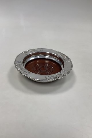 Danish Silver Plated / Wood Bottle Coaster