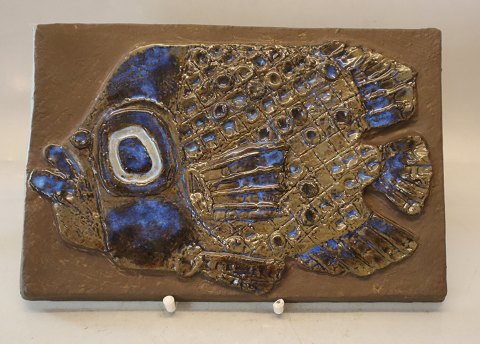 2912-164 Relief "Den blå Fisk" 20 x 30 cm (I.L.K.) 1960 Tenera Aluminia 
kunstfajance 
