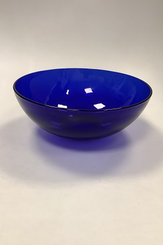 Blue Glass Bowl by Gunnar Ander for Lindshammar Sweden
