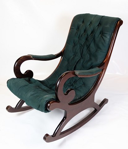 Rocking chair - Green wool fabric - Mahogany - 1930
Great condition
