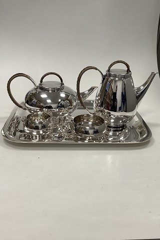 5 Piece Hingelberg Sterling Silver Tea and Coffee Set by Svend Weihrauch with 
tray