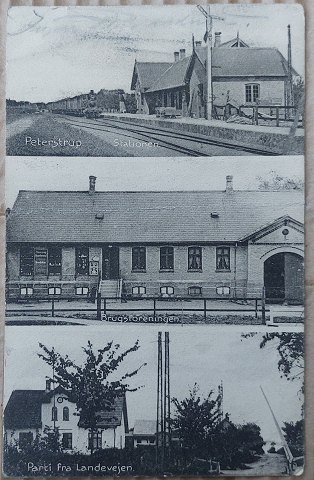 Postkort: Tre partier fra Pederstrup i 1912