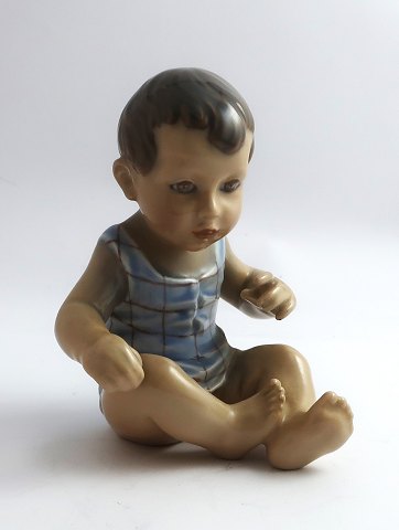 Dahl Jensen. Porcelain figure. Little boy. Model 1105. Height 12 cm. (2. 
quality)