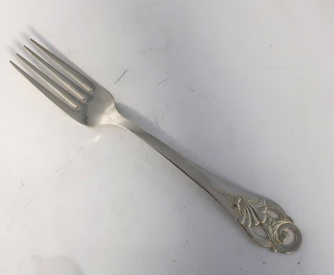 National sølvplet. Middagsgaffel. Længde 19,7 cm