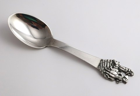 H. C. Andersen fairy tale. Child spoon. Silver cutlery. Little Claus and big 
Claus. Silver (830). Length 15 cm