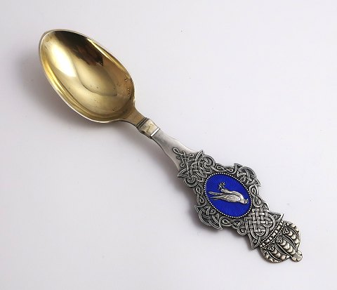 Michelsen. Sterling silver gilded. Commemorative spoon 1907. King Frederik 
Vlll