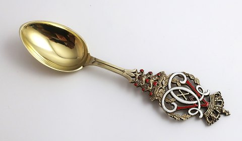 Michelsen. Sterling silver gilded. Commemorative spoon 1937. King Christian X