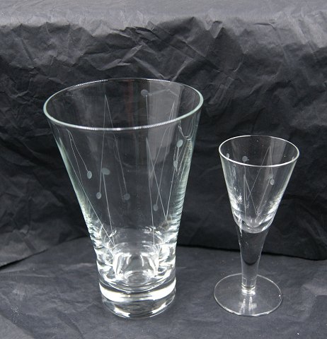 Clausholm Danish glassware. Set beer and shot glass