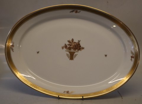 9009-595 Ovalt stegefad 37 cm Guldkurv #595 Kongelig Dansk