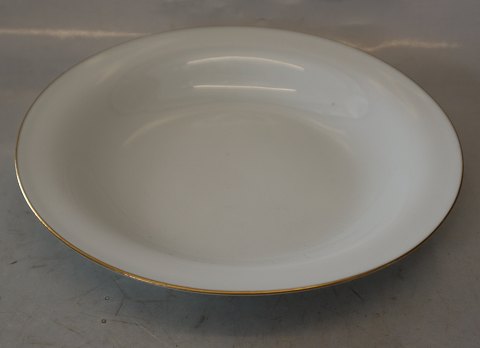 022 Large rim soup bowl 21,5 cm (322) Leda B&G porcelain: White base, gold rim, 
form 676