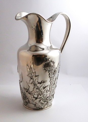 A.F.R. Silver (830). Water jug with floral motif. Height 26 cm. Produced 1904.