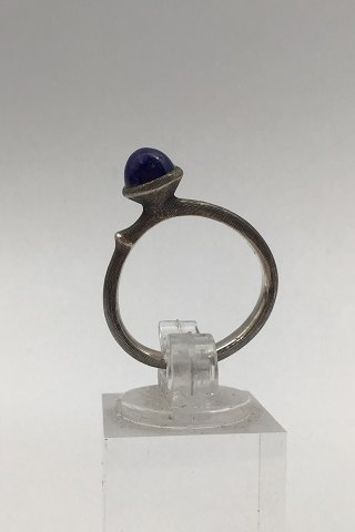 Ole Lynggaard Sterling Silver Lotus Ring (Lapis Lazuli)