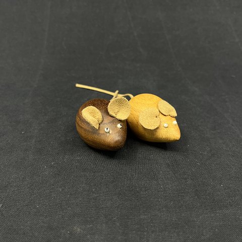 A pair of wooden mice