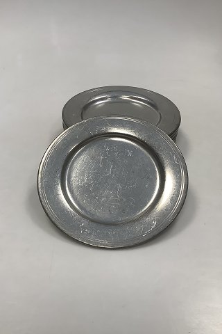 Set of 12 Small Just Andersen Pewter Plates
