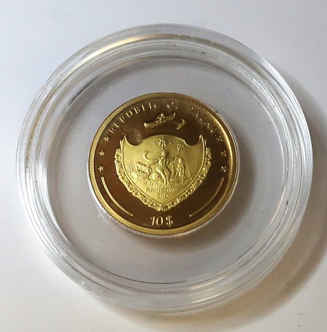 Palau. Gold 10 Dollar von 2013 in 18K Gold (750). Sören Kierkgaard. Gewicht 1/5 
Unze.