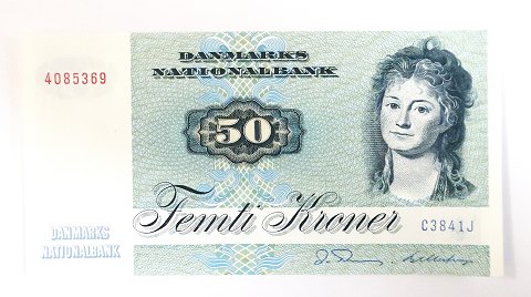 Danmark. Pengeseddel 50 kr. 1984 C3. Ucirkuleret.