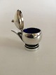 Georg Jensen Sterling Pyramid Sterling Silver mustard Jar with blue enamel No 
632