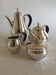 Georg Jensen Sterling Sølv Cosmos Kaffe og Thekande med fløde & sukker No 45